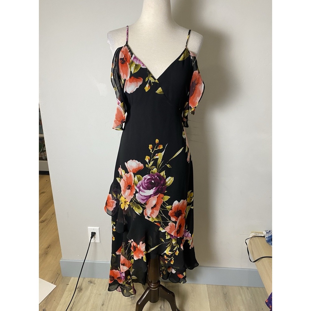 Lulus Women's Floral Print  Maxi Spaghetti Strap Boho Festival EUC Small